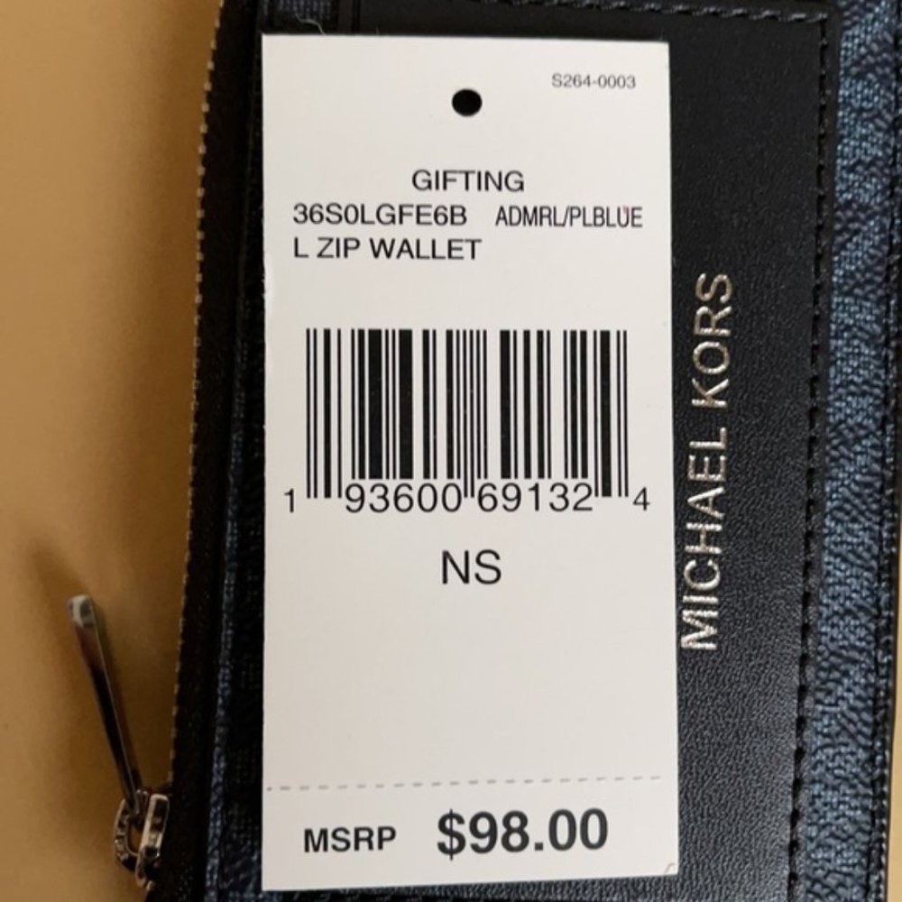 Michael Kors L Zip Mini Wallet Admiral NWT - Picture 12 of 16